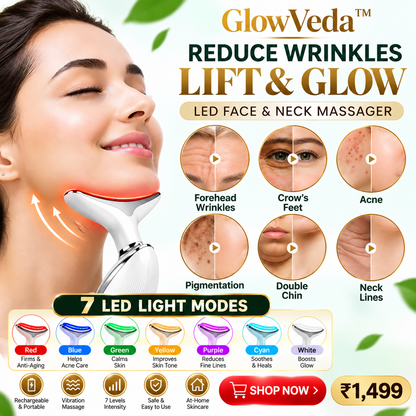 GlowVeda™ LED Face & Neck Massager – Your At-Home Beauty Ritual