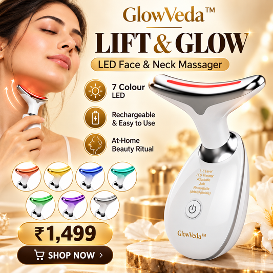 GlowVeda™ LED Face & Neck Massager – Your At-Home Beauty Ritual