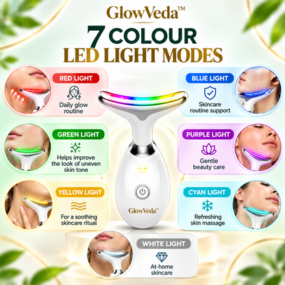 GlowVeda™ LED Face & Neck Massager – Your At-Home Beauty Ritual